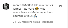 Capture d'écran du commentaire d'une internaute | Photo : Instagram/jean.luc.reichmann/
