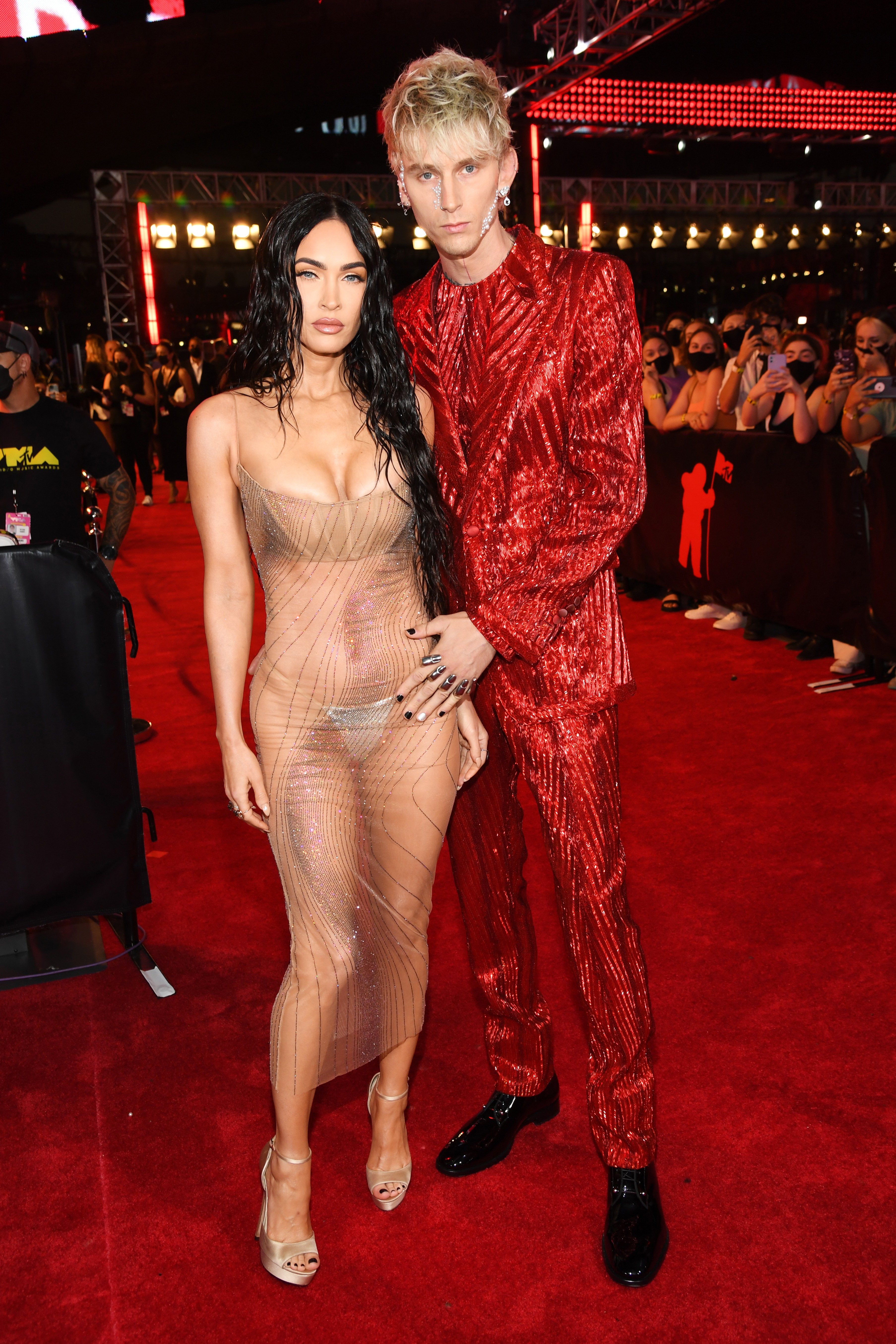 Megan Fox and Machine Gun Kelly at the MTV Video Music Awards in New York City on September 12, 2021 | Source: Getty Images
