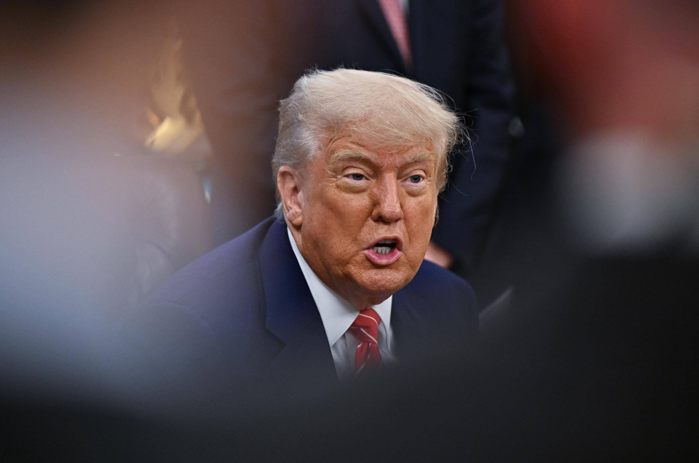 Donald Trump makes an announcement in Washington, D.C., on May 8, 2025. | Source: Getty Images