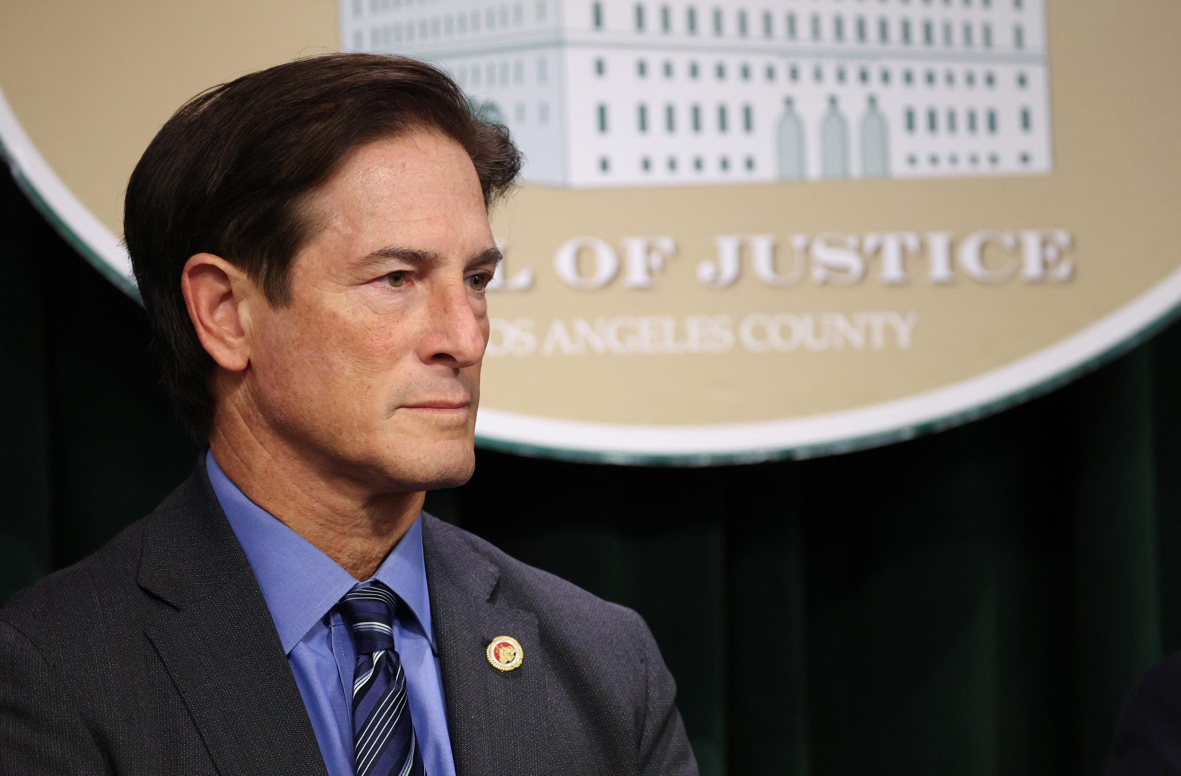 Nathan Hochman speaks at a news conference in downtown Los Angeles on December 16, 2025. | Source: Getty Images