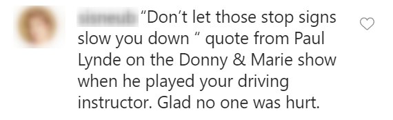 A Donny Osmond fan comments on his car crash post on June 10, 2020 | Photo: Instagram/donnyosmond 