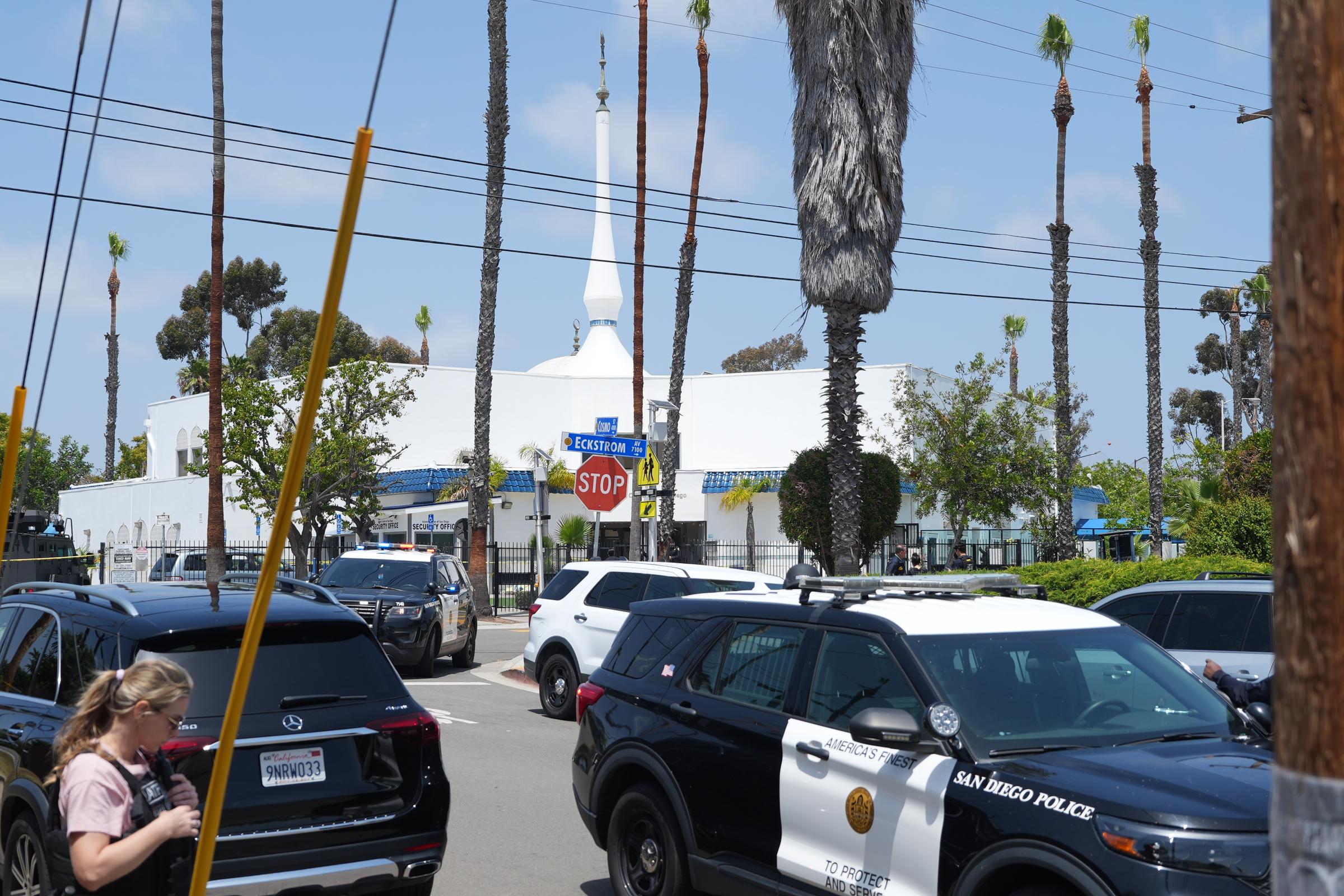 Police respond outside the Islamic Center of San Diego following the shooting on May 18, 2026 | Source: Getty Images