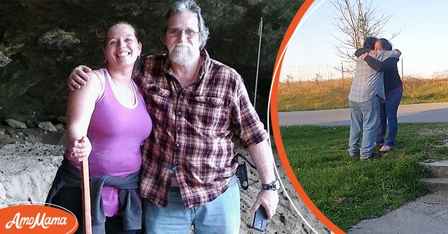 Picture of Dwight Craig and his daughter, Carrie [left] Picture of Craig and Carrie during their reunion [right] | Photo: youtube.com/Caters Clips | twitter.com/DailyMirror 