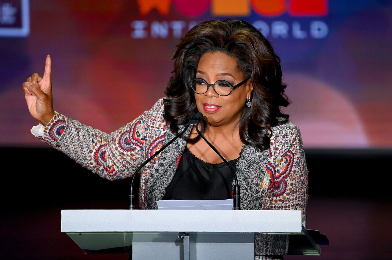 Oprah Winfrey speaks onstage the 10th Anniversary Women In The World Summit. | Source: Getty Images