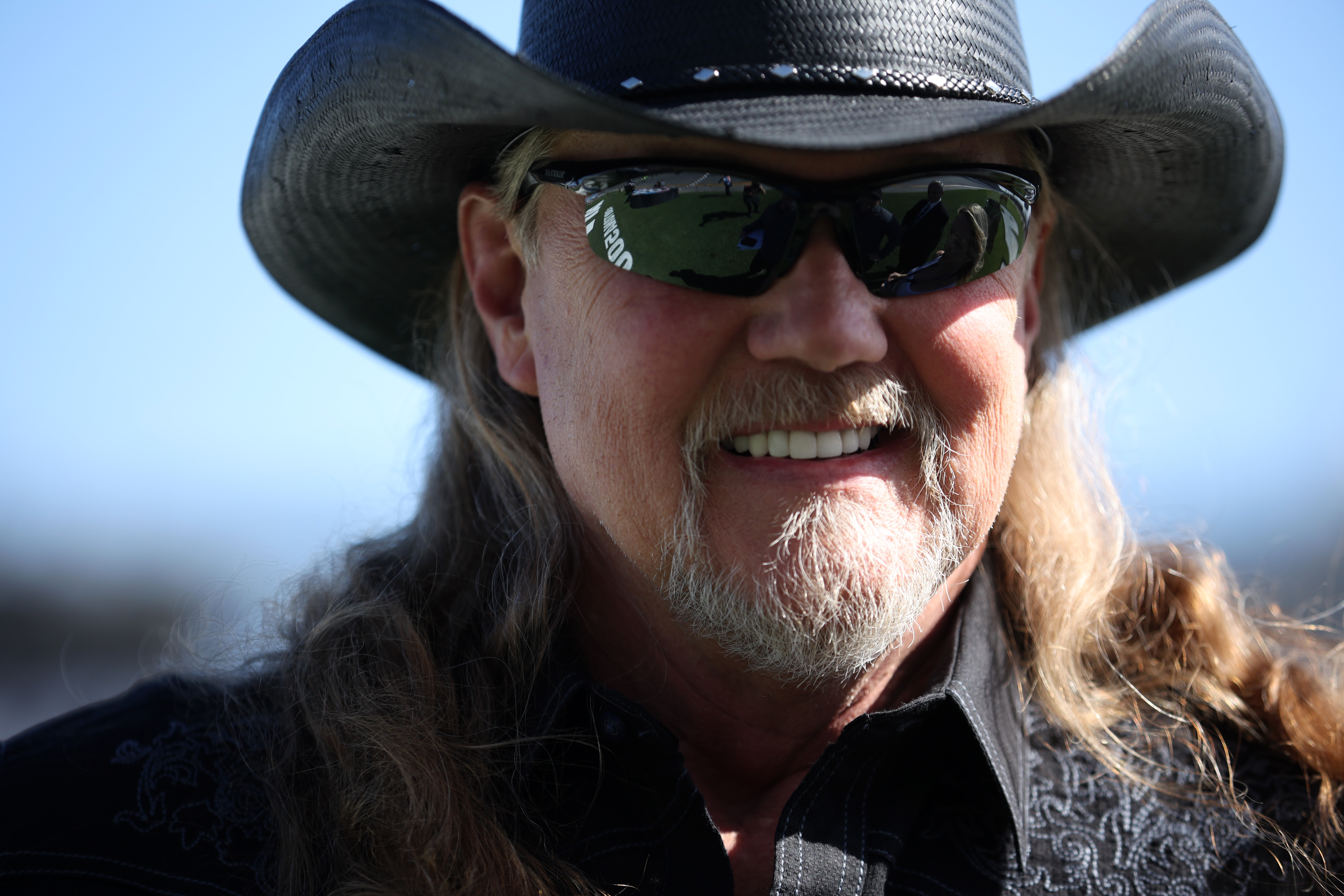 Trace Adkins preparing to perform the national anthem prior to the NASCAR Cup Series 64th Annual Daytona 500 on February 20, 2022, in Daytona Beach, Florida. | Source: Getty Images