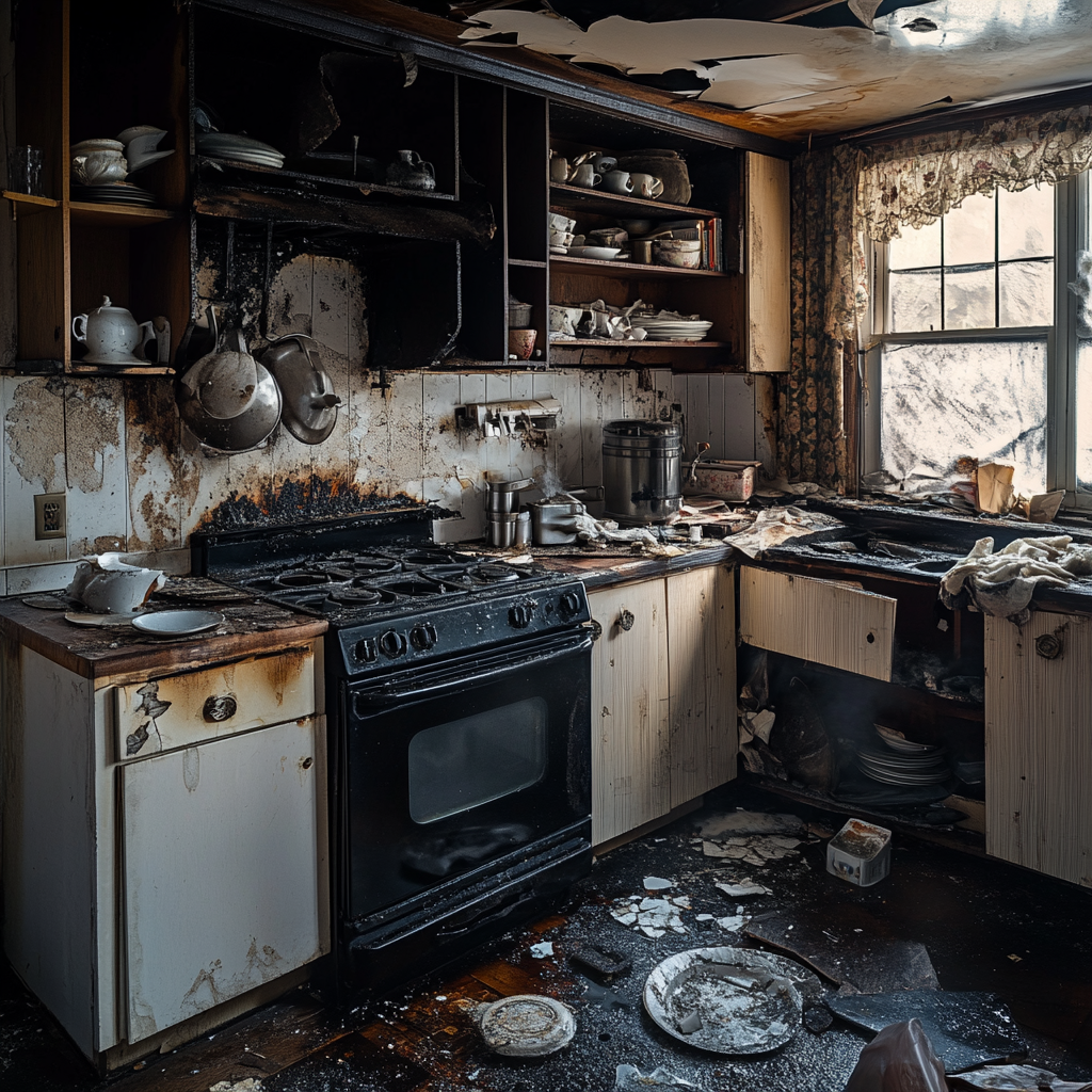 An extremely messed up kitchen | Source: Midjourney