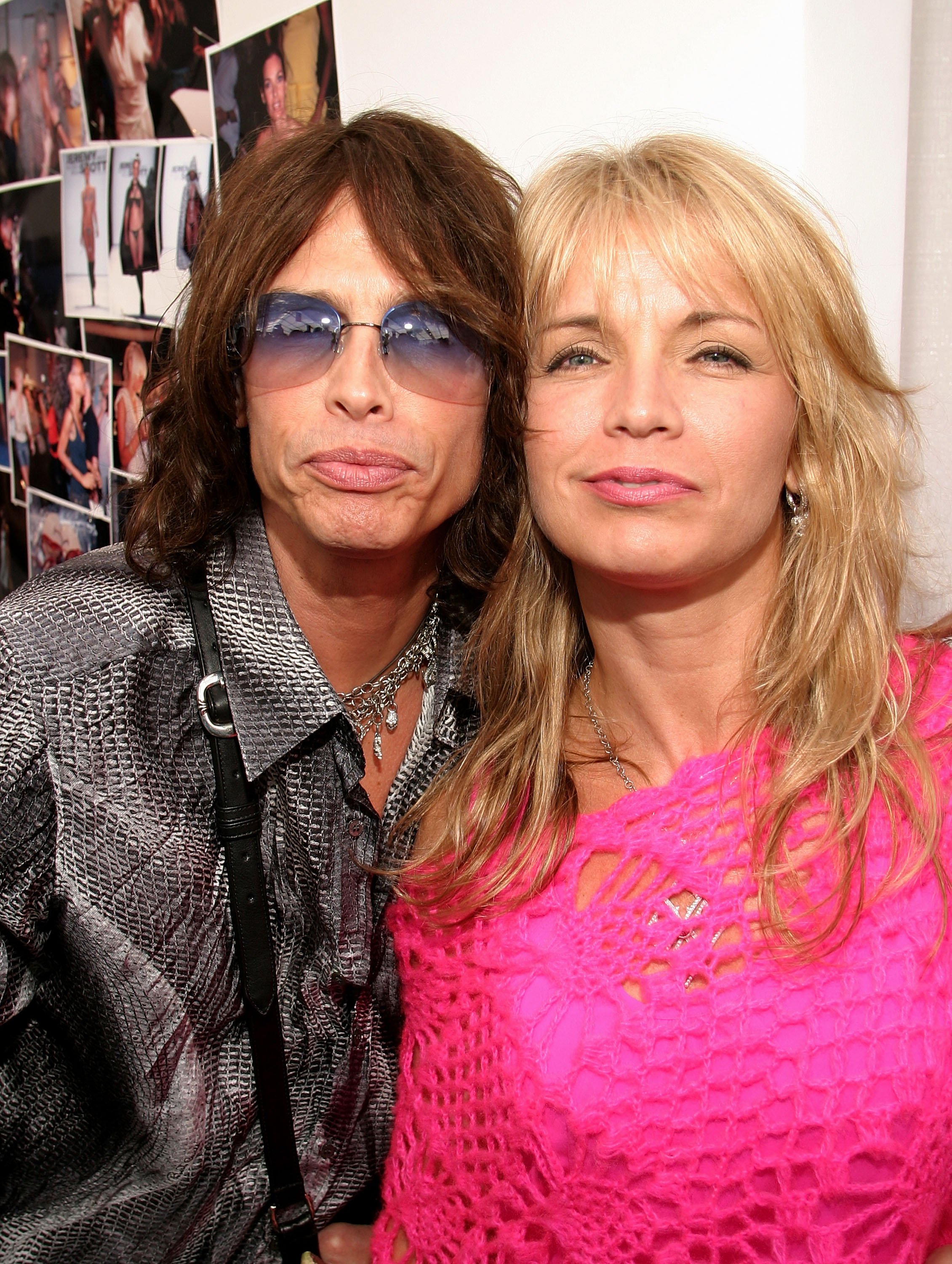 Steven Tyler and Teresa Barrick are seen during the Olympus Fashion Week Spring 2005 at Bryant Park on September 13, 2004, in New York City | Source: Getty Images