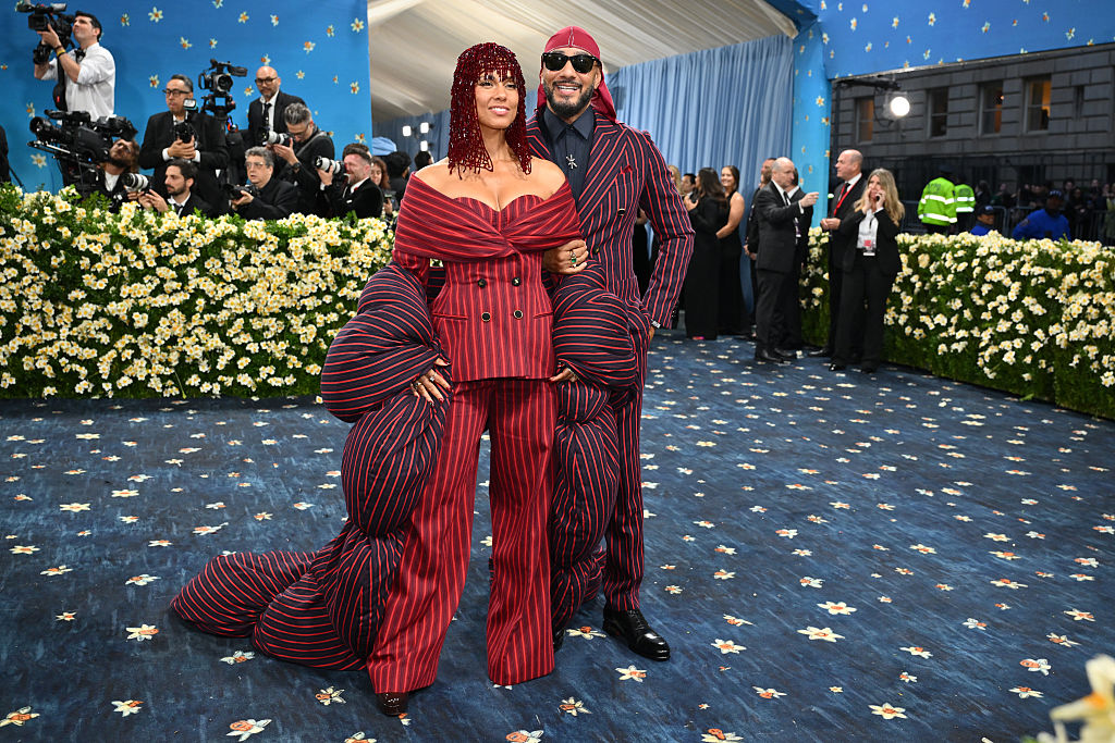 US singer-songwriter Alicia Keys and her husband, US rapper Swizz Beatz, complemented each other with matching looks at the 2025 Met Gala.
