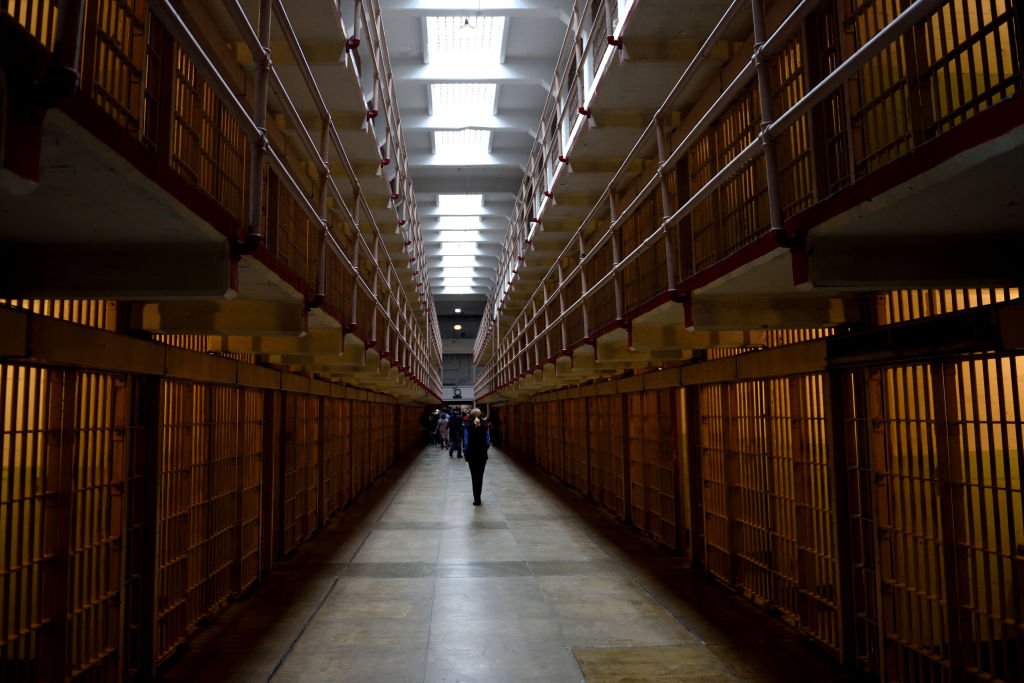 The main cells corridor at Alcatraz Federal Penitentiary on November 16, 2017 | Photo: Getty Images