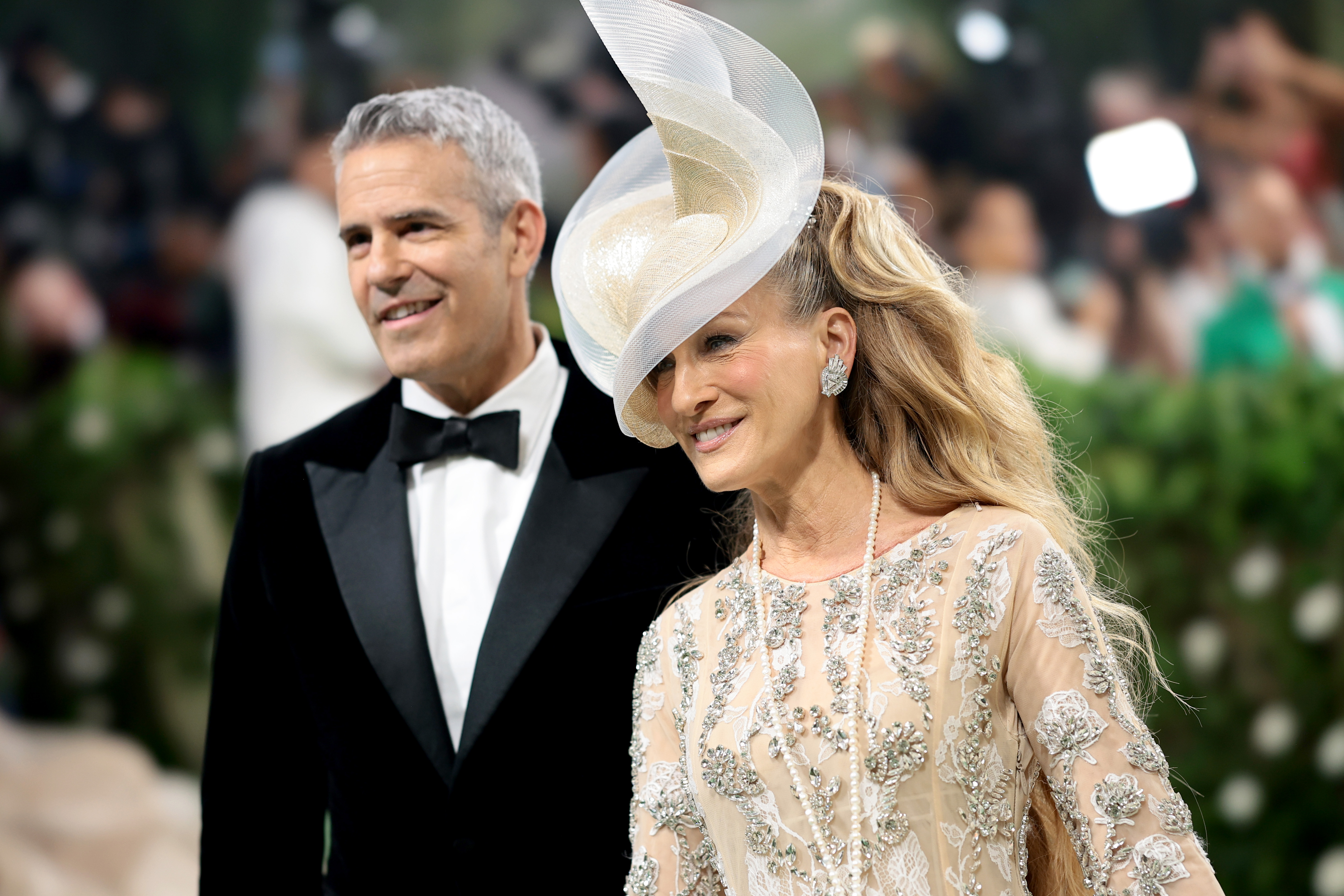 Andy Cohen and Sarah Jessica Parker at The Met Gala Celebrating "Sleeping Beauties: Reawakening Fashion" on May 6, 2024, in New York City | Source: Getty Images