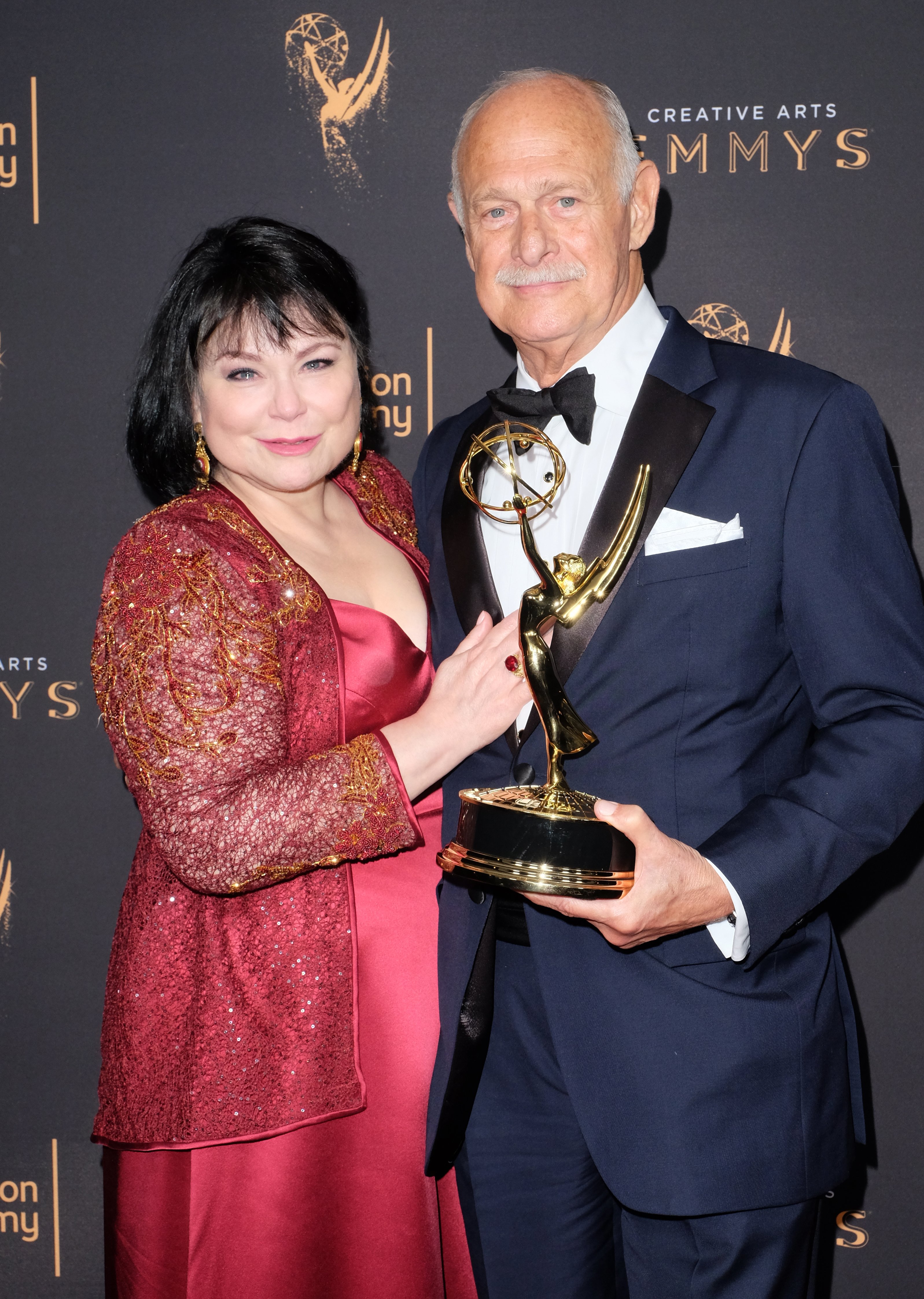 Delta Birke and Gerald McRaney pose in the press room at the 2017 Creative Arts Emmy Awards at Microsoft Theater on September 10, 2017 in Los Angeles, California | Source: Getty Images