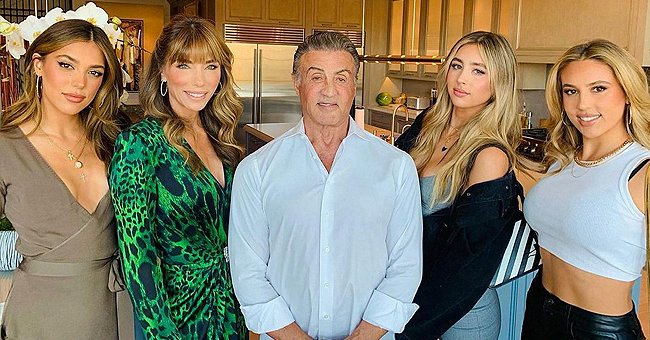 Sylvester Stallone with his wife Jennifer Flavin and their daughters, Sophia, Sistine, and Scarlet | Source: Instagram/officialslystallone