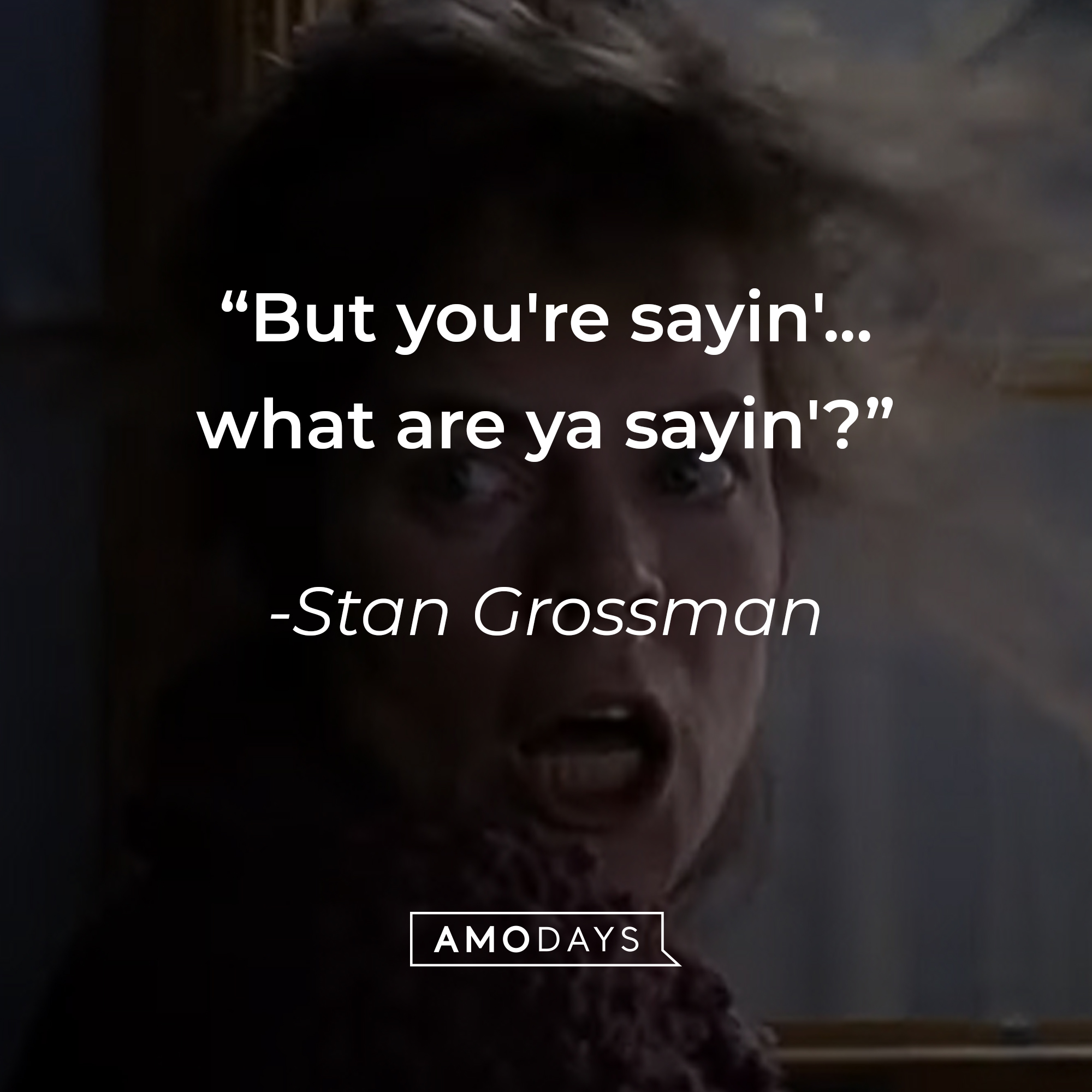 Stan Grossman's quote: "But you're sayin'... what are ya sayin'?" | Source: youtube.com/MGMStudios
