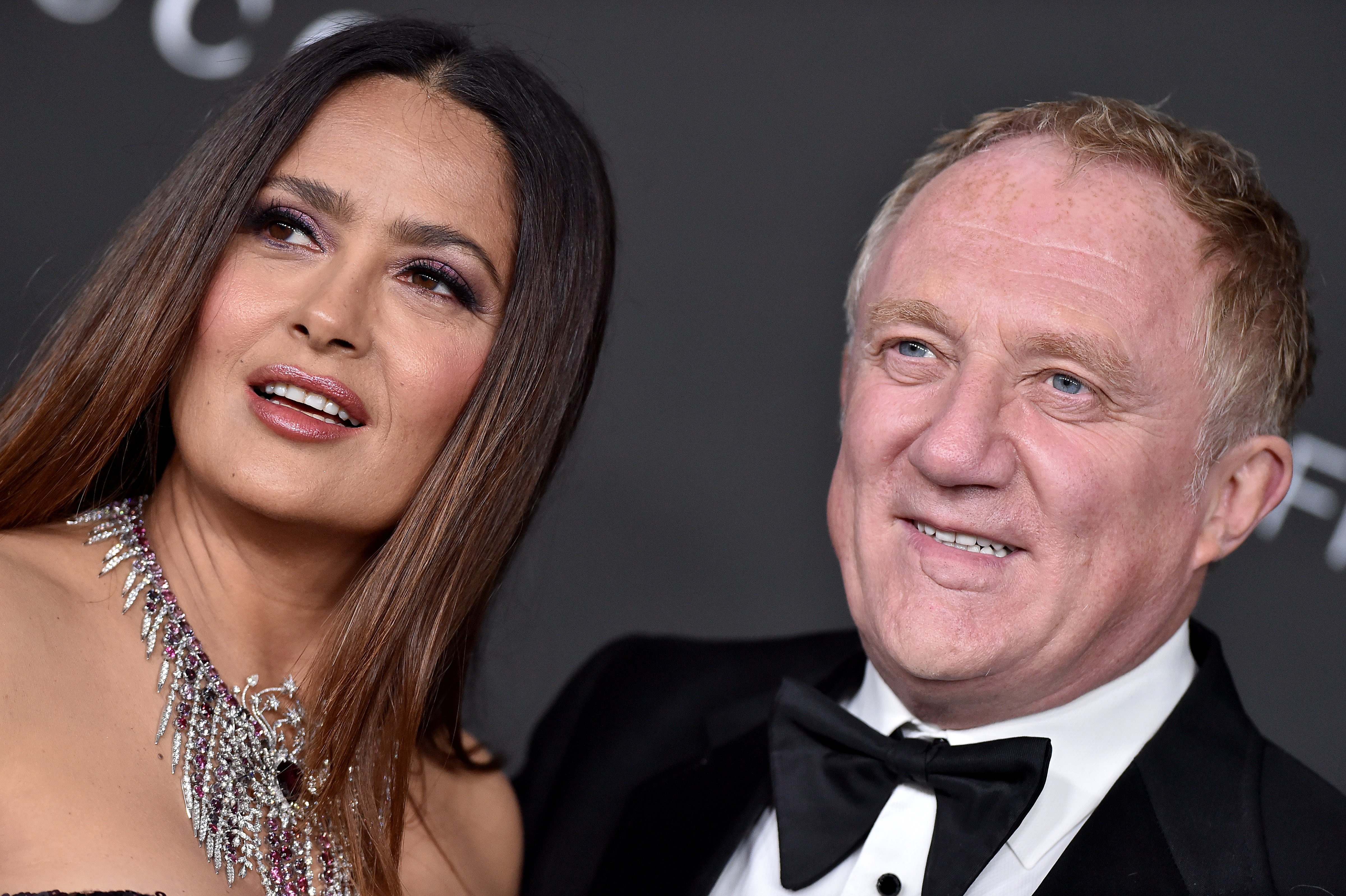 Salma Hayek Pinault and François-Henri Pinault attend the 10th Annual LACMA Art+Film Gala presented by Gucci at Los Angeles County Museum of Art on November 06, 2021. | Photo: Getty Images