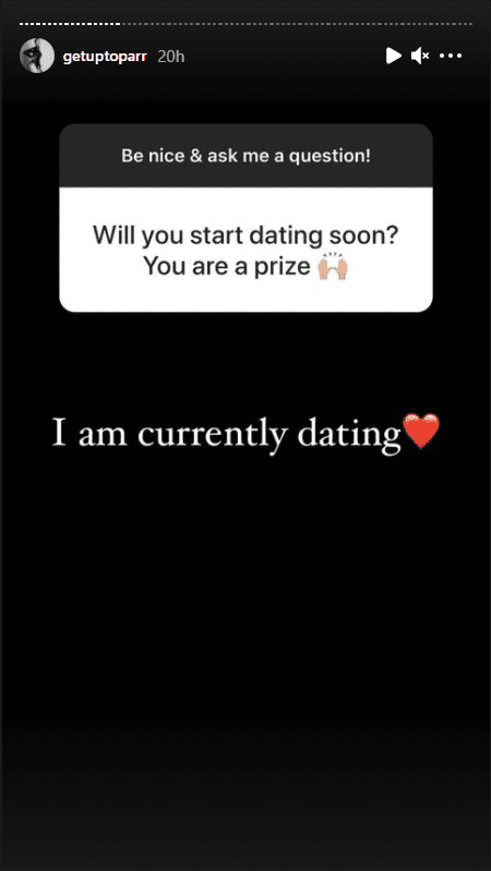Sabrina Parr's reply to a fan's question about her dating life. | Source: Instagram/getuptoparr
