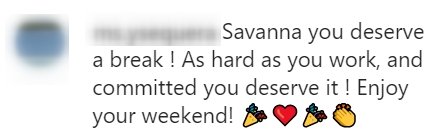 A screenshot of a fan's comment on Savannah Guthrie's post on her instagram page | Photo: instagram.com/savannahguthrie/