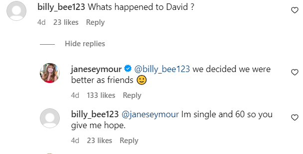 Fan comments, dated October 2023 | Source: Instagram/janeseymour