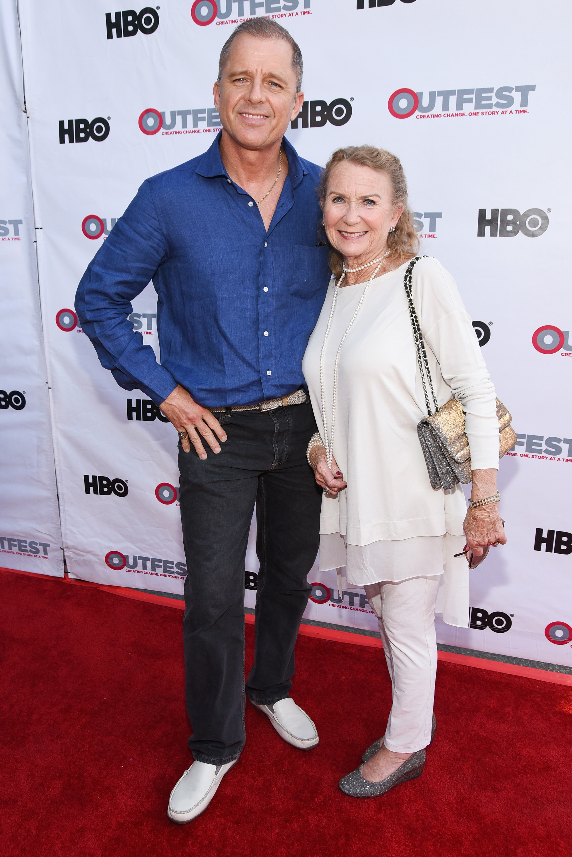 Maxwell Caulfield and the actress attend the 2017 Outfest Los Angeles LGBT Film Festival screening of "The Fabulous Allan Car" in Los Angeles, California. | Source: Getty Images