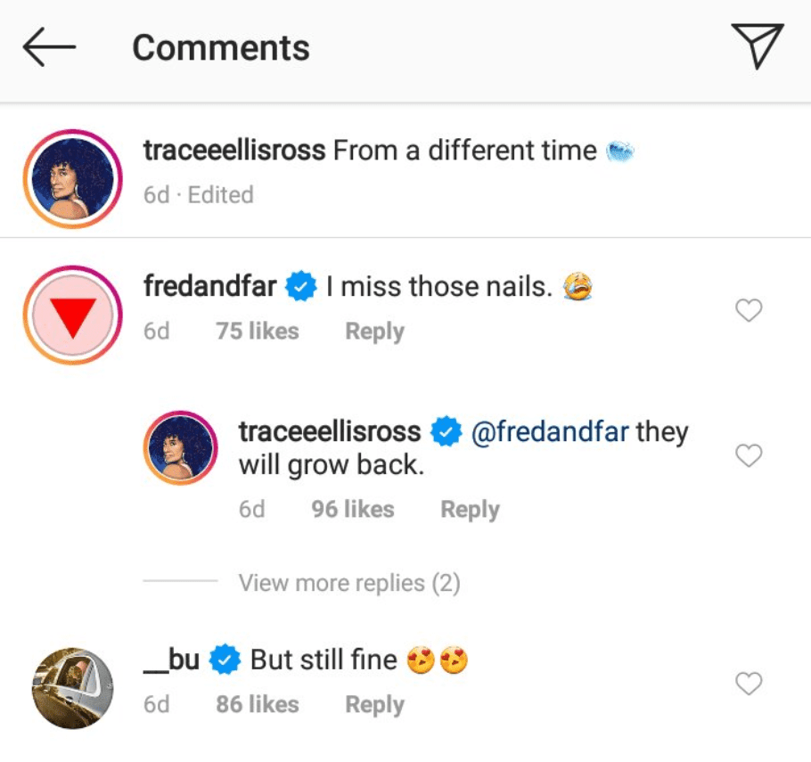 Abou's comment from Tracee Ellis's post. | Photo: instagram.com/traceeellisross