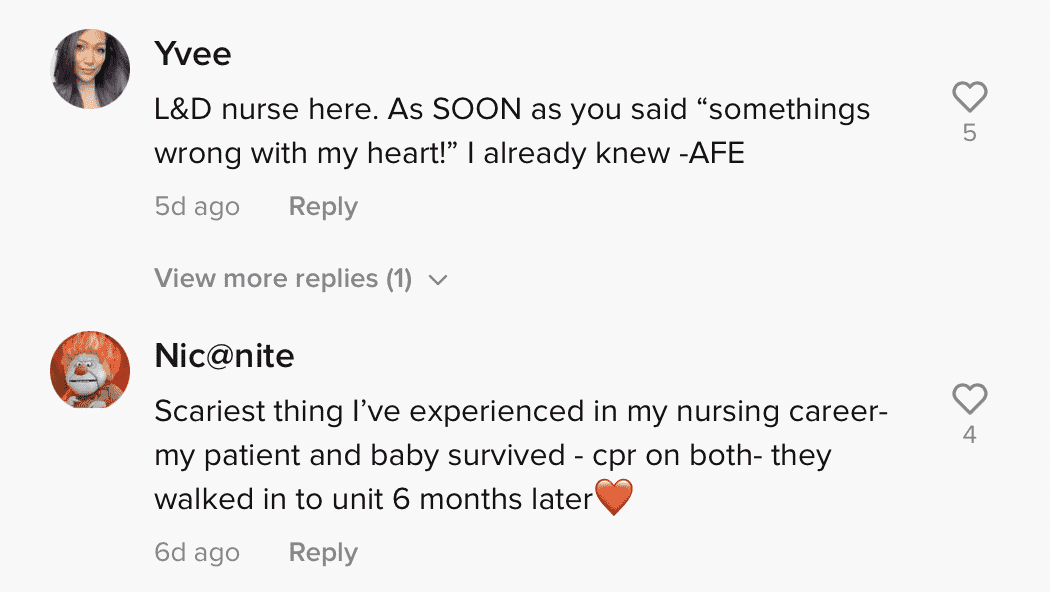 Netizens comment on Summers' complicated birth experience and surviving AFE. | Photo: tiktok.com/thebirthtrauma_mama