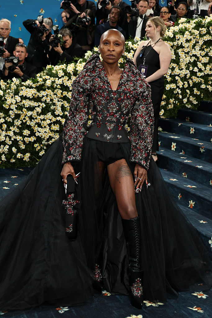 Cynthia Erivo at the 2025 Met Gala on May 5, held at the Metropolitan Museum of Art in New York City, celebrating "Superfine: Tailoring Black Style."