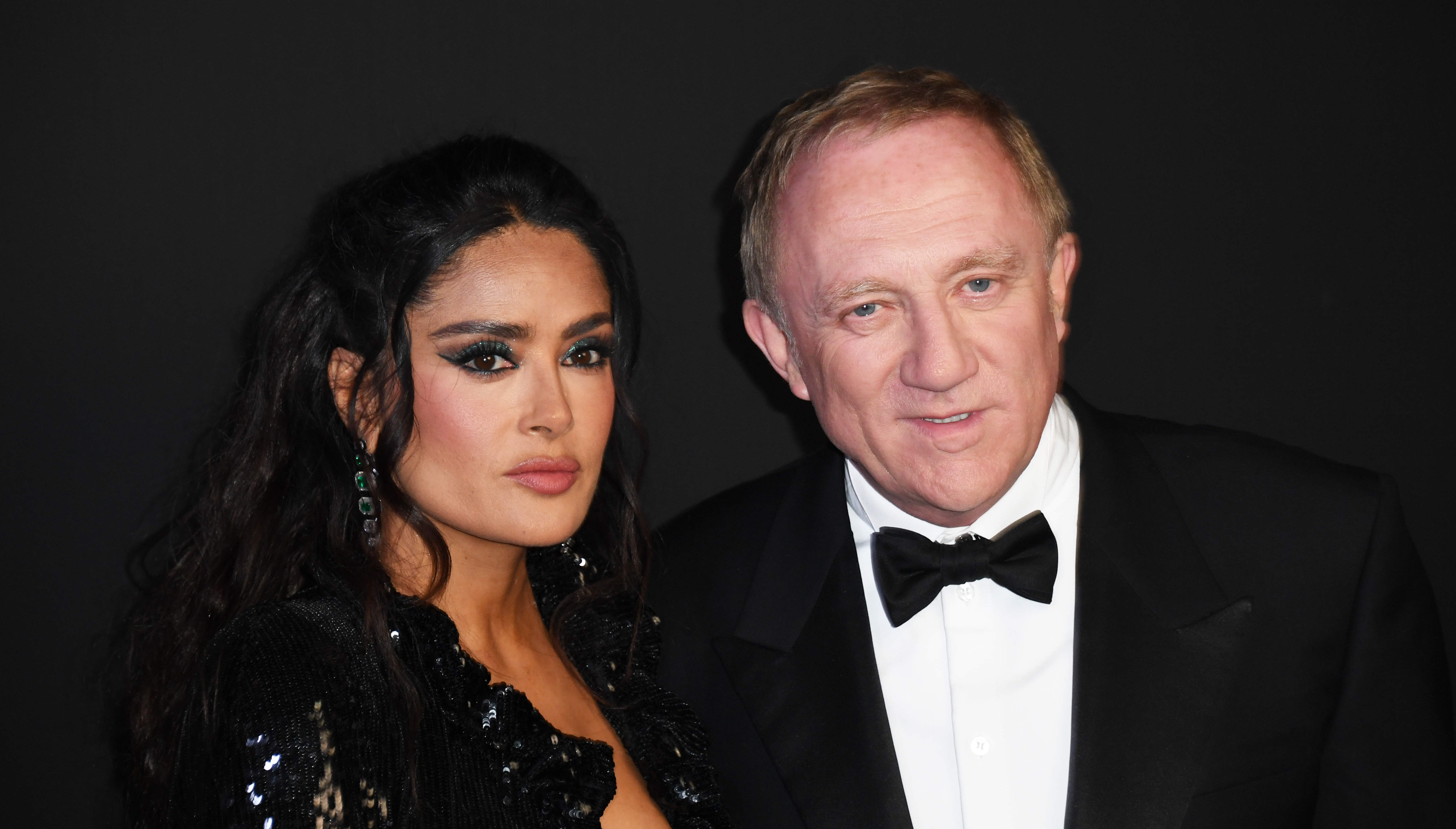 Salma Hayek and Francois-Henri Pinault at the 2023 "Kering Women in Motion Award" on May 21, 2023 in Cannes, France. | Source: Getty Images