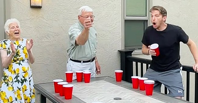 Elderly Couple Goes Viral For Playing Beer Pong