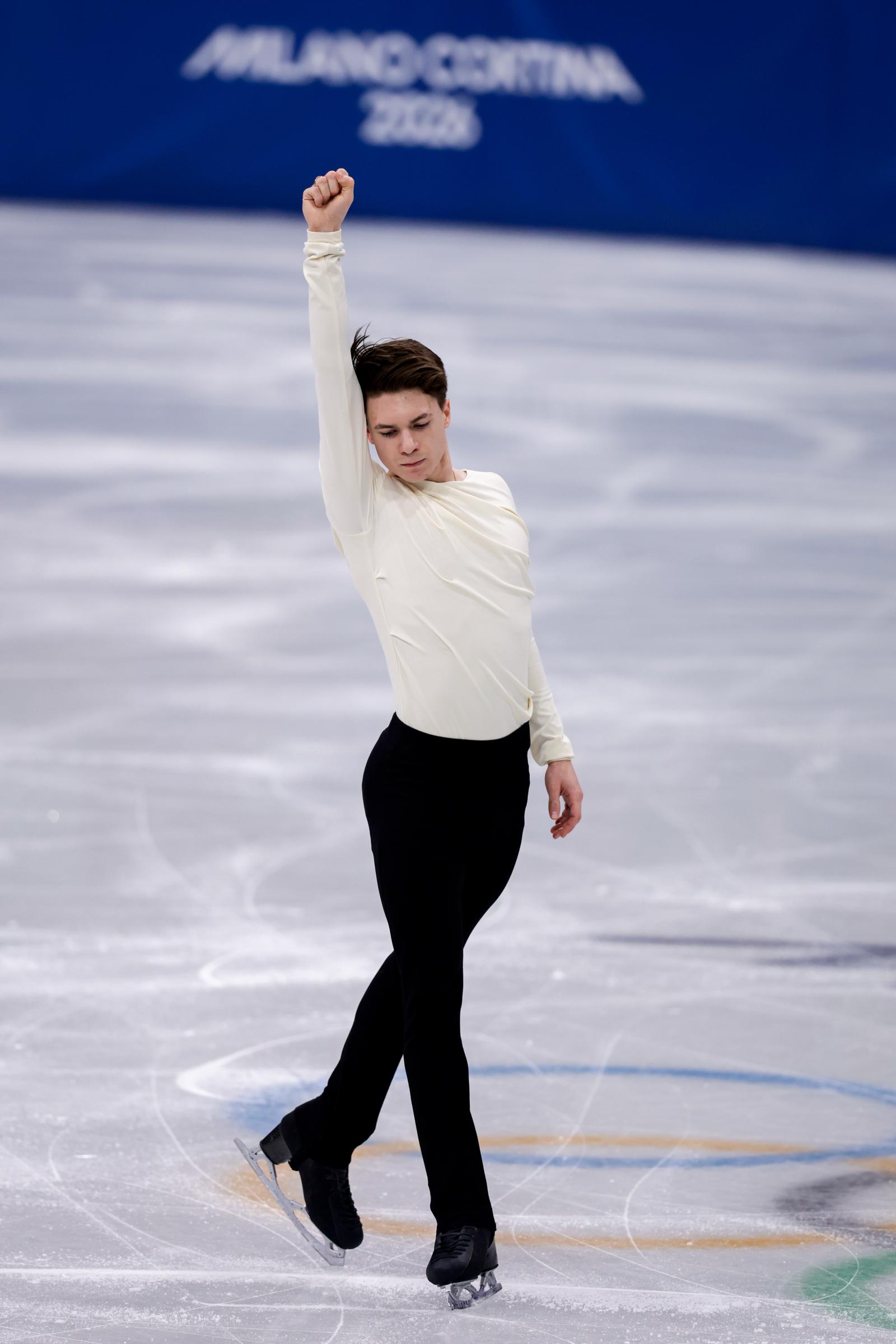 Maxim Naumov skating during Milano Cortina 2026. | Source: Getty Images