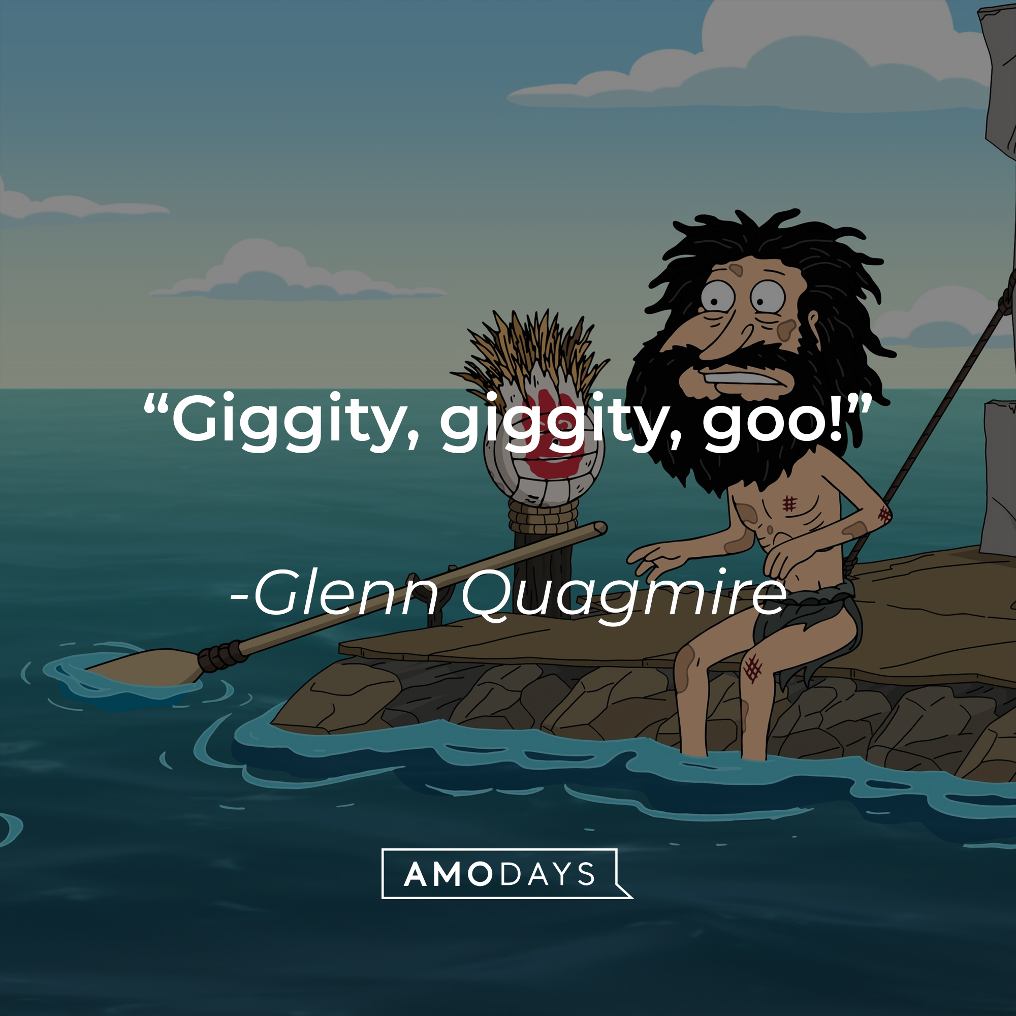 Glenn Quagmire with another character from “Family Guy” and  his quote: “Giggity, giggity, goo!” | Source: facebook.com/FamilyGuy