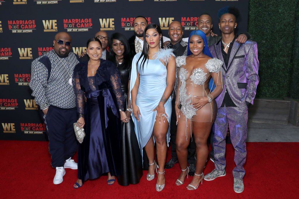 CeeLo Green, Shani James, Styles P, Adjua Styles, Balistic Beats, Joseline Hernandez, Dr. Ish Major, Bianca Bonnie, Robert "Stew" Stewart and Chozus pose on the red carpet at the premiere for "Marriage Boot Camp: Hip Hop Edition" on February 04, 2020, in Los Angeles, California | Source: Jemal Countess/Getty Images for WE tv