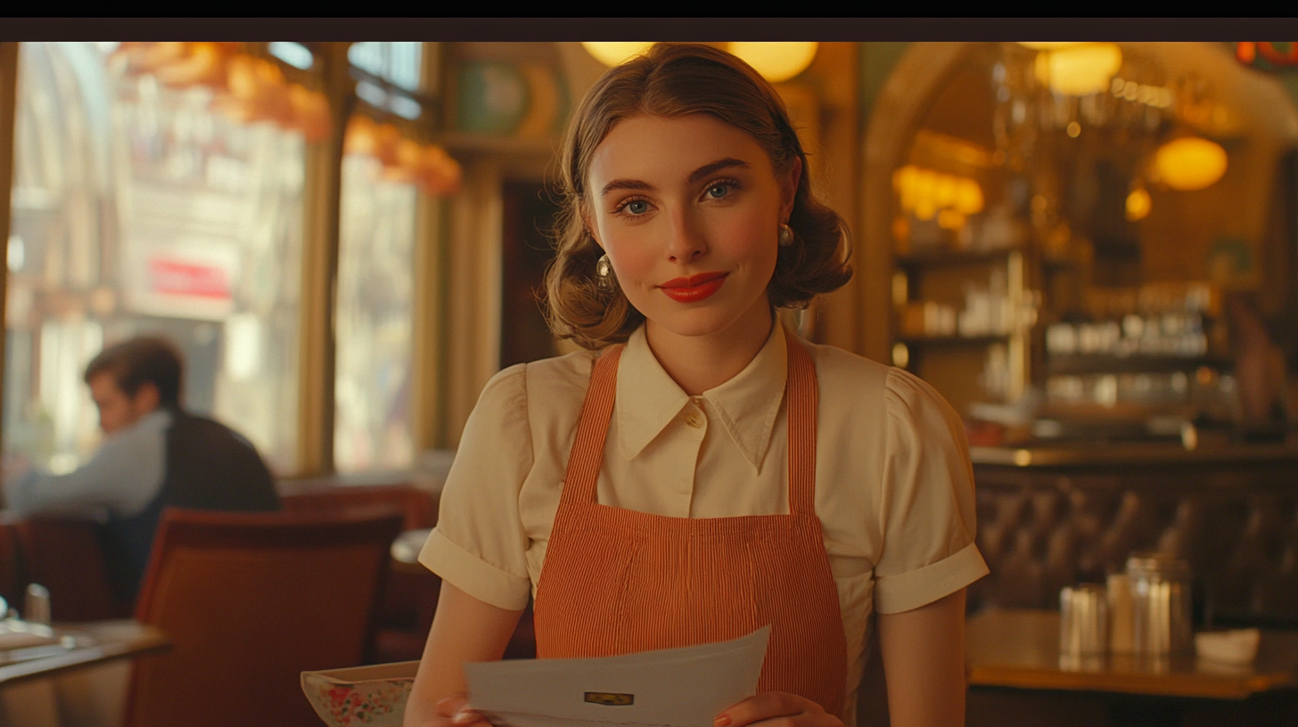 A smiling waitress | Source: Midjourney