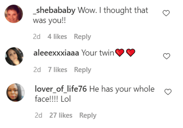 Screenshot of IG comments on Nia Long's picture of her son Kez Sunday | Source: Instagram/iamnialong