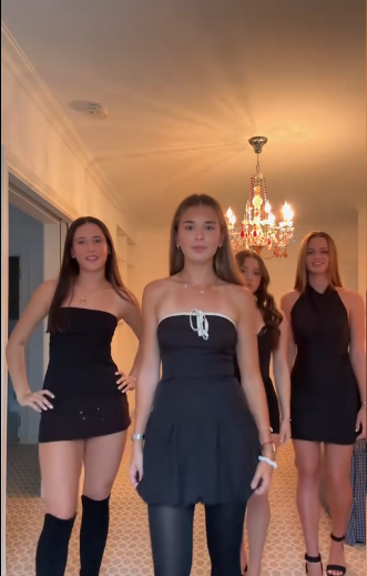 Kai Trump and her three friends lip-syncing to Nelly and Timbaland's song "Promiscuous" while celebrating her birthday posted on May 12, 2025 | Source: TikTok/@thekaitrumpgolfer