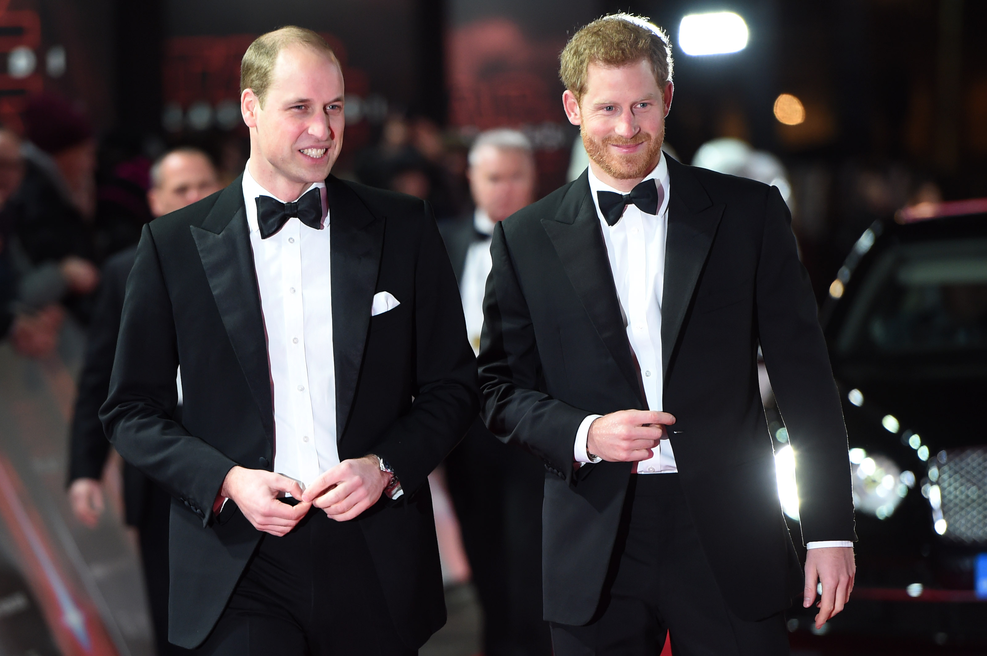 Prince William and Prince Harry attend the "Star Wars: The Last Jedi" premiere on on December 12, 2017 in London, England | Source: Getty Images