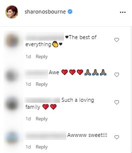 Fan comments on Sharon Osbourne's Instagram post. | Source: Instagram/SharonOsbourne