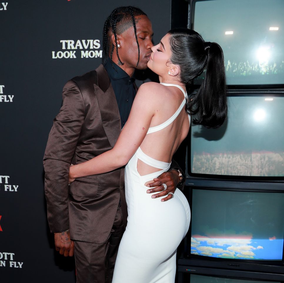 Travis Scott and Kylie Jenner at the premiere of "Travis Scott: Look Mom I Can Fly" at Barker Hangar on August 27, 2019 in Santa Monica, California. | Source: Getty Images