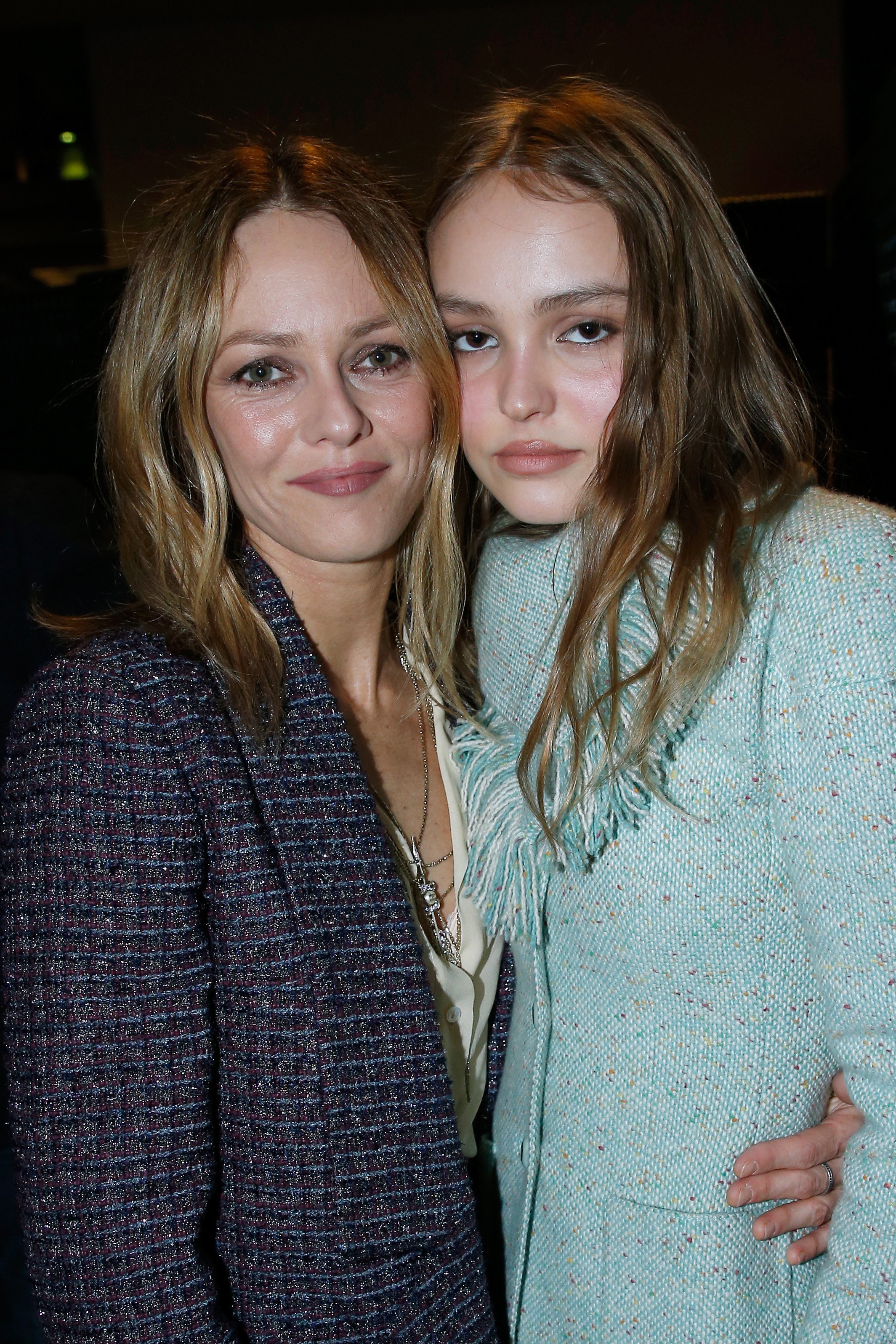 Vanessa Paradis and her daughter Lily-Rose Depp during the "Chien" Paris premiere at Mk2 Bibliotheque on March 5, 2018 in Paris, France. / Source: Getty Images