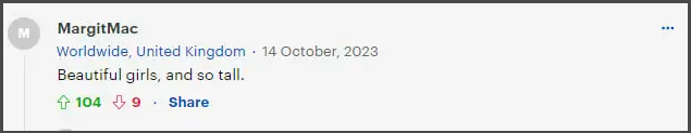 A fan's comment dated October 14, 2023 | Source: Www.dailymail.co.uk/