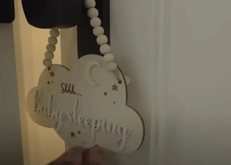 Door sign outside Serena Williams' baby nursery | Source: YouTube@serenawilliams