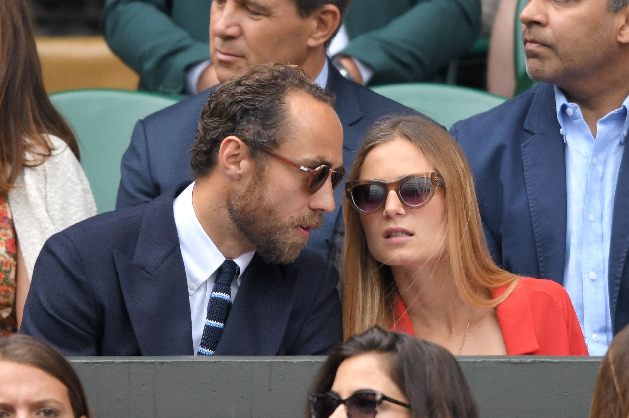 James Middleton and Alizee Thevenet attend the Men's Finals Day of the Wimbledon Tennis Championships at All England Lawn Tennis and Croquet Club on July 14, 2019 in London, England. | Source: Getty Images