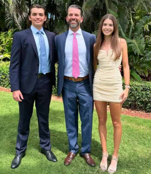 Kai Madison Trump with her brother and father, as seen in a post dated May 12, 2024 | Source: Instagram/donaldtrumpjr