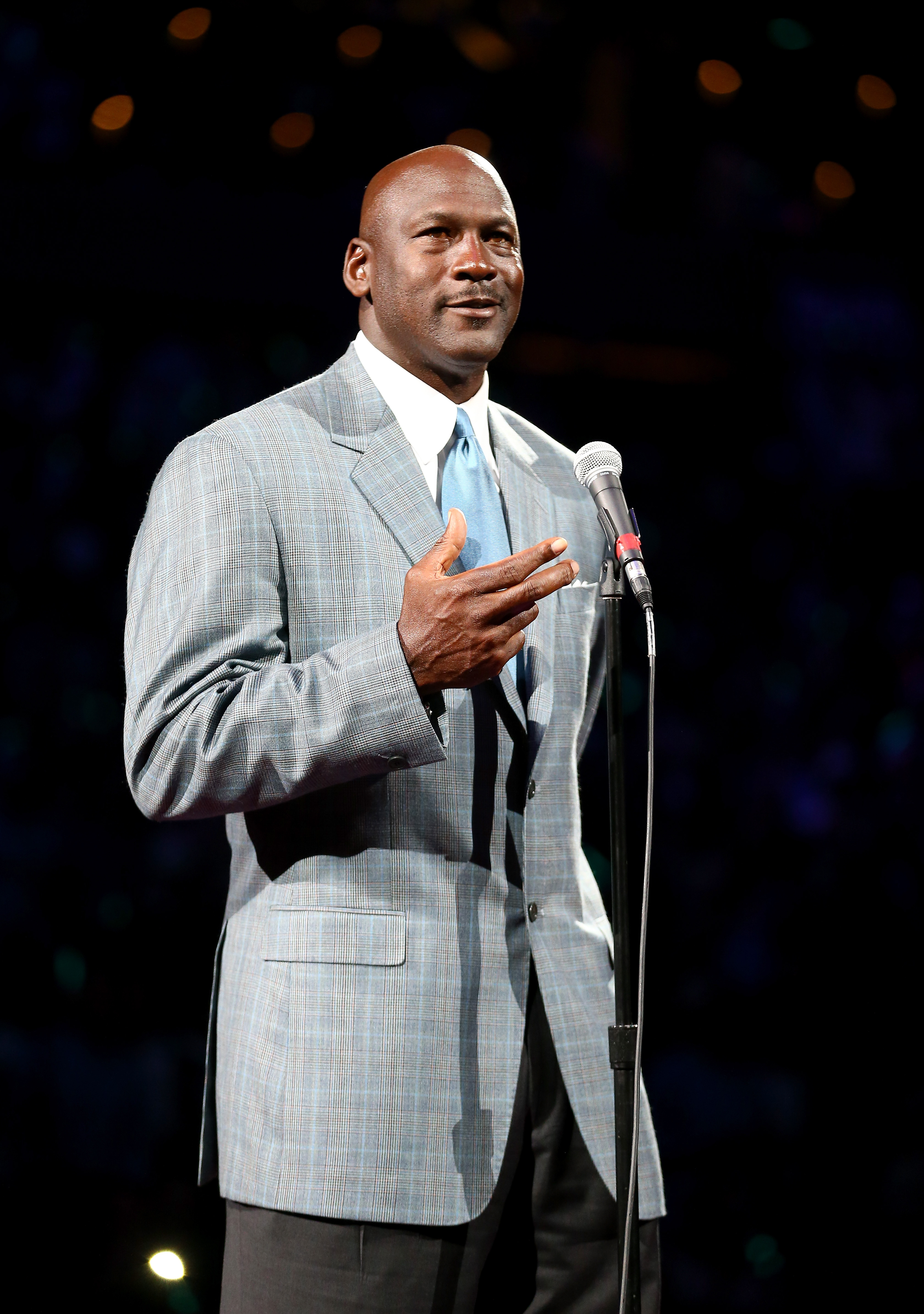 Michael Jordan during a game at Time Warner Cable Arena on December 21, 2013, in Charlotte, North Carolina. | Source: Getty Images