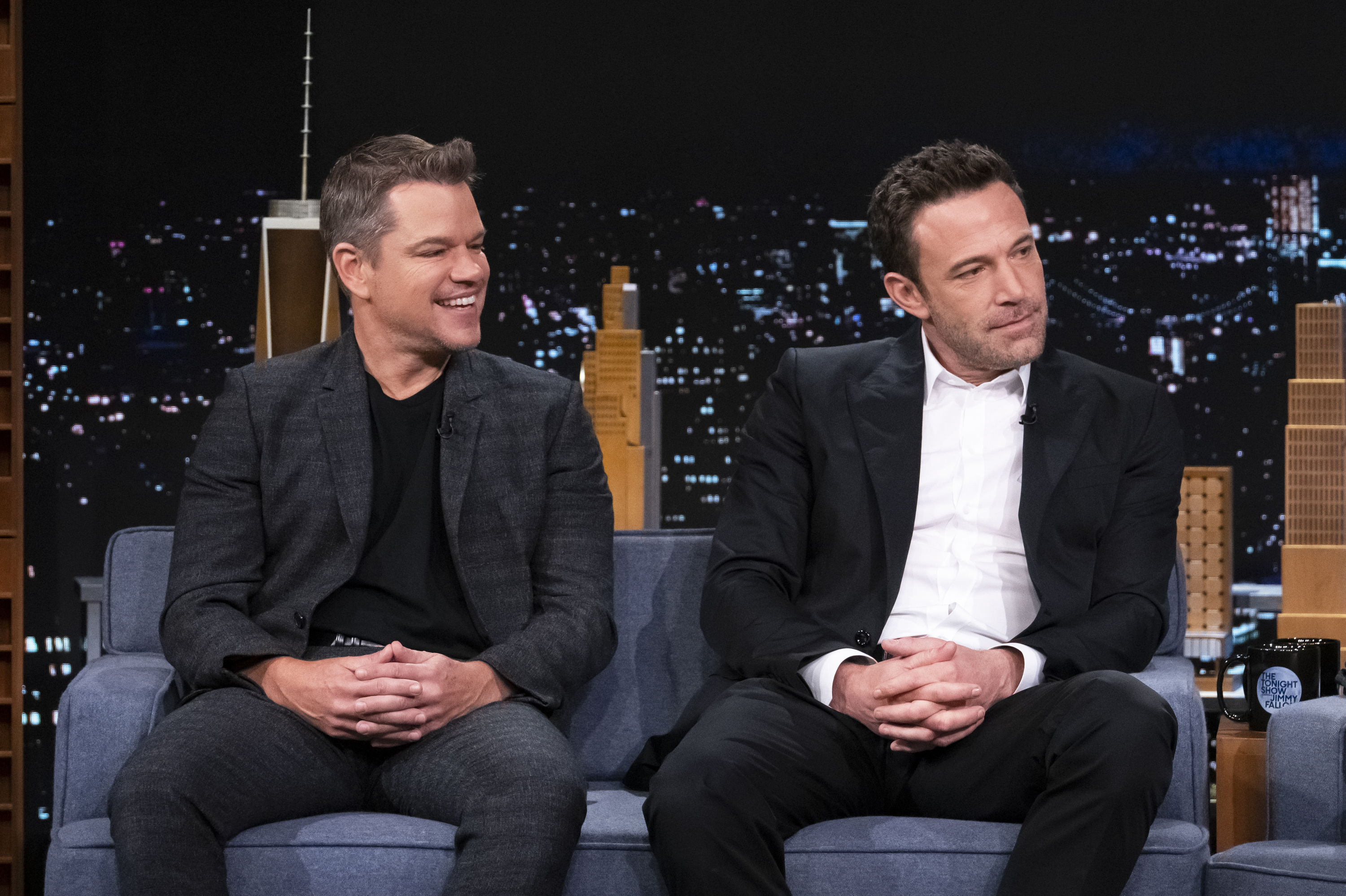 Matt Damon and Ben Affleck on "The Tonight Show Starring Jimmy Fallon," on October 13, 2021 | Source: Getty Images