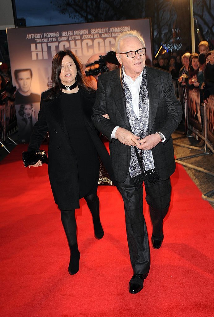 Stella Arroyave and Sir Anthony Hopkins attend the Hitchcock UK Premiere | Getty Images