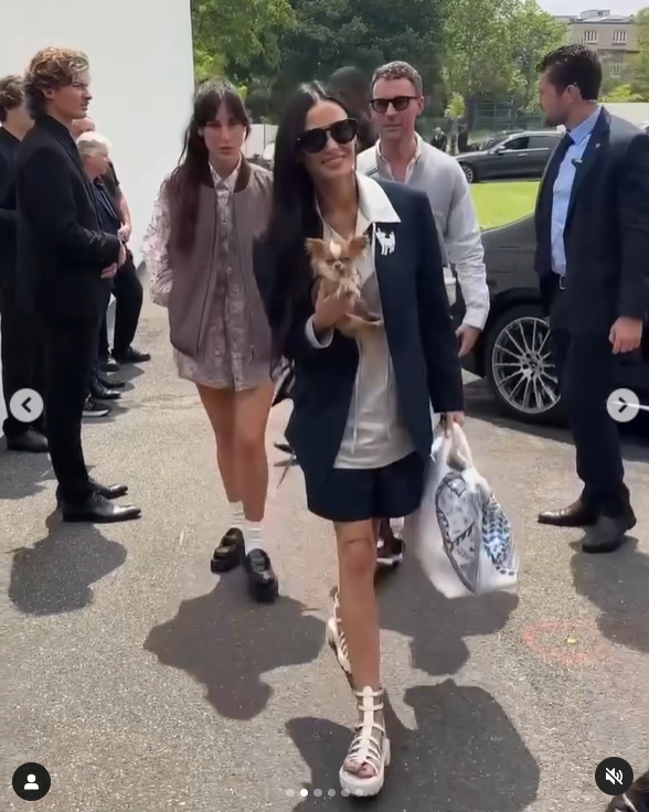 Scout LaRue Willis, Demi Moore, and Brad Goreski attend the Dior Homme show at Paris Fashion Week on June 21, 2024. | Source: Instagram/demimoore