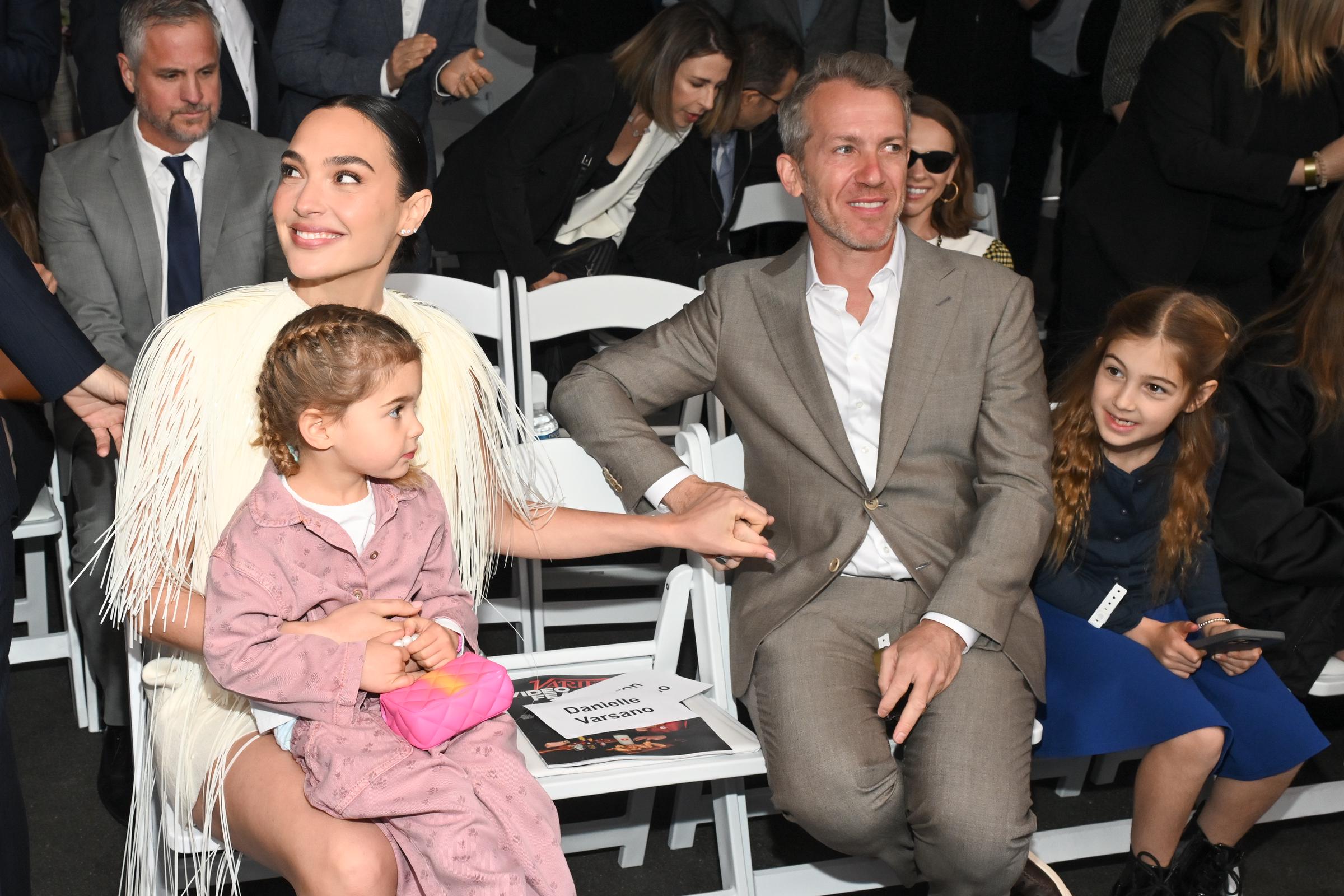 Gal Gadot, Daniella Varsano, Jaron Varsano, Maya Varsano at the ceremony honoring Gal Gadot with a Star on the Hollywood Walk Of Fame on March 18, 2025, in Hollywood, California | Source: Getty Images