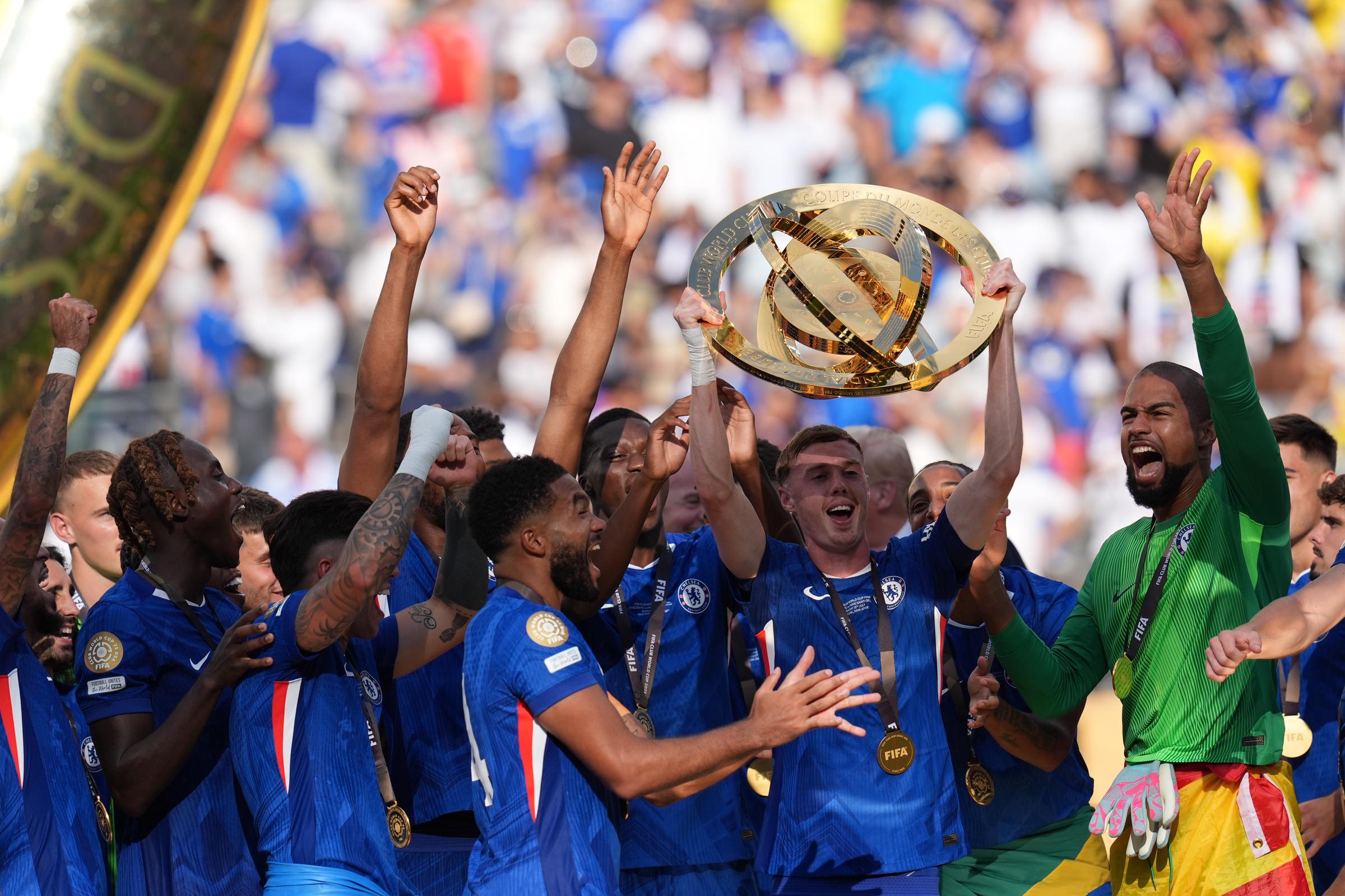 Chelsea FC celebrating winning the FIFA Club World Cup at MetLife Stadium on July 13, 2025, in East Rutherford, New Jersey. | Source: Getty Images