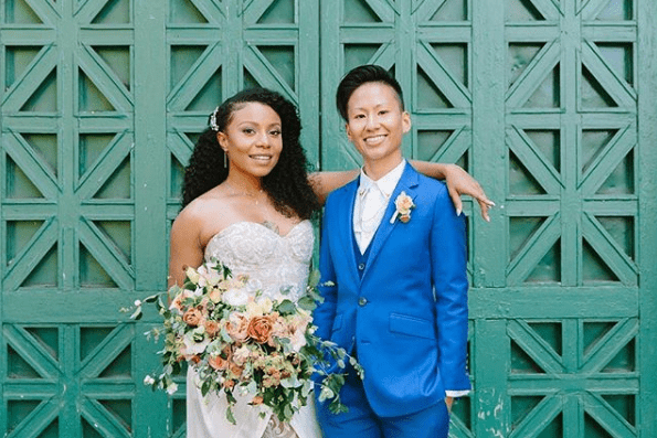 Shalita Grant and her wife Sabrina Skau on their wedding day. I Image: Instagram/ shalitagrant