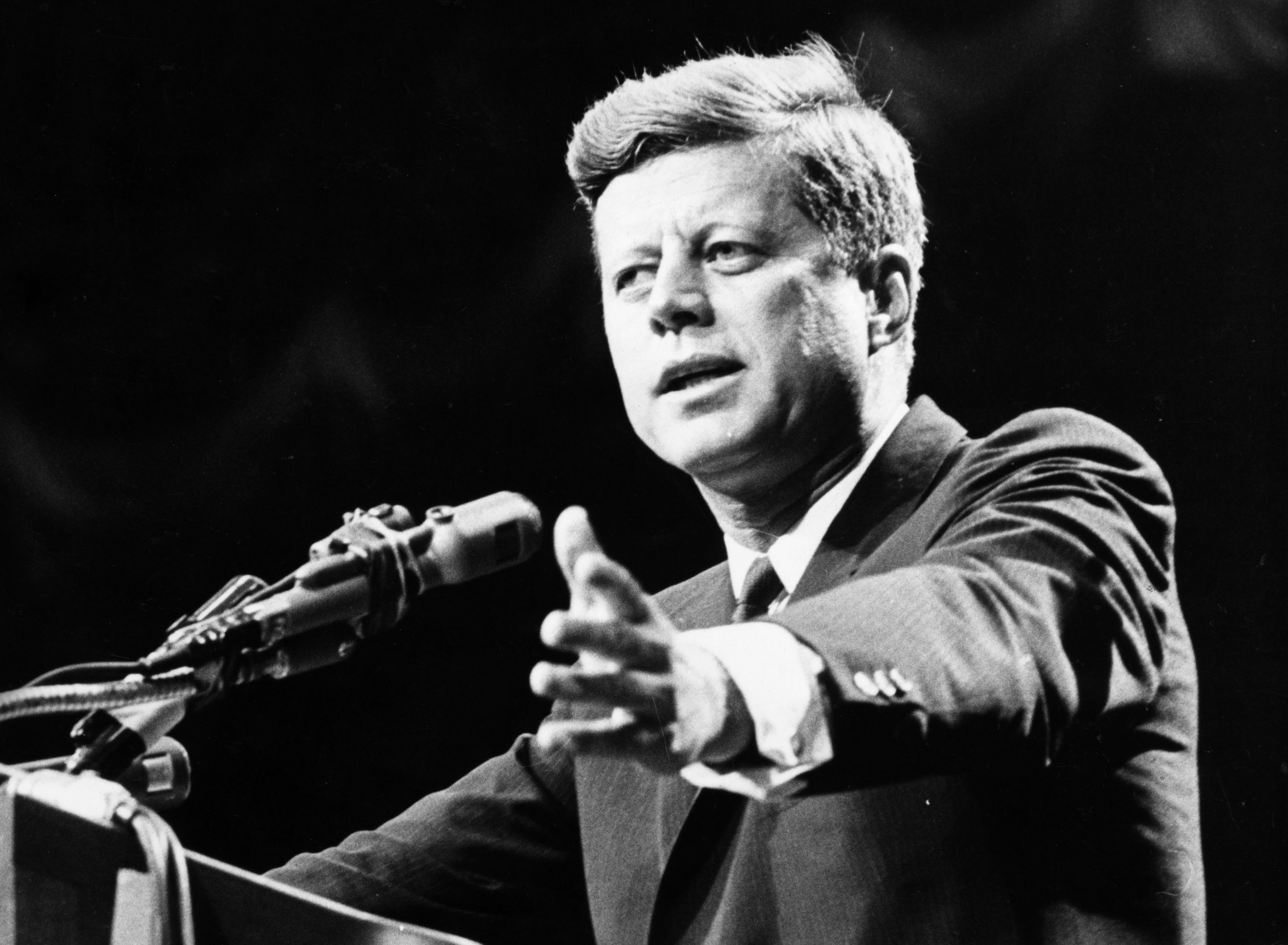 Late president John F. Kennedy delivering a speech in 1962. | Source: Getty Images