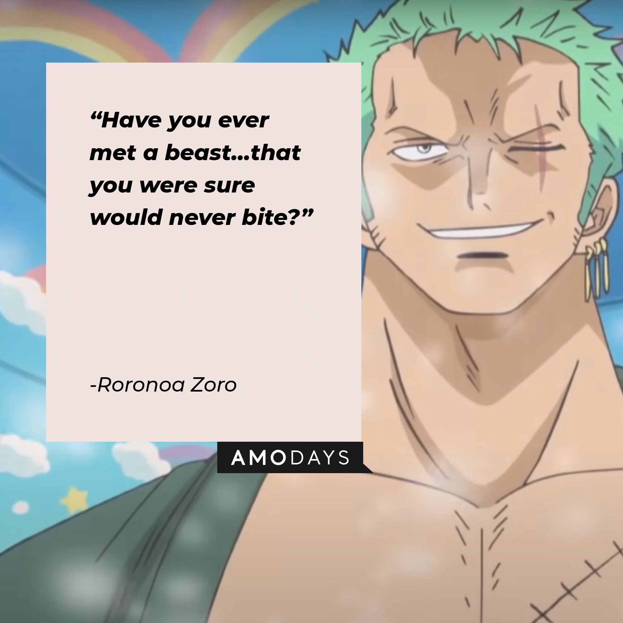 Roronoa Zoro’s quote: “Have you ever met a beast…that you were sure would never bite?" | Image: AmoDays